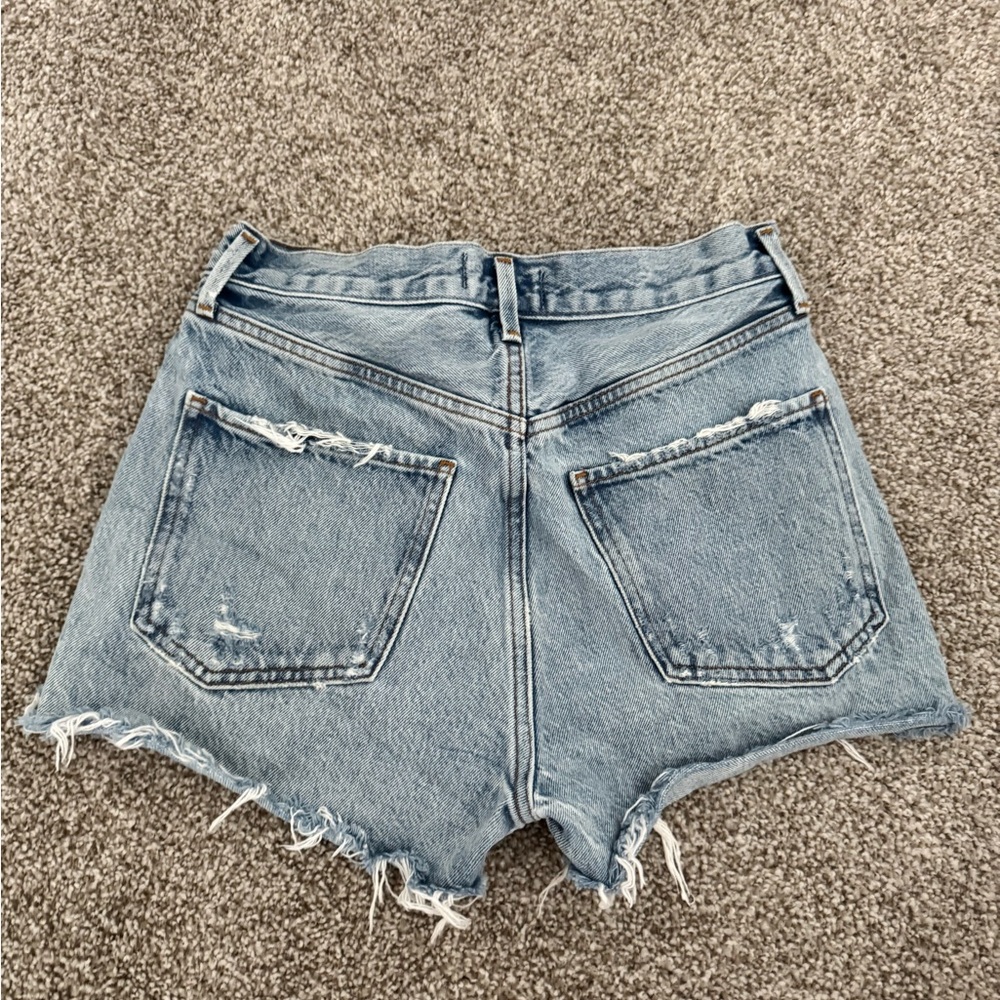 AGOLDE Jaden High Rise Denim Shorts Size 25 Raw Hem - Picture 5 of 6
